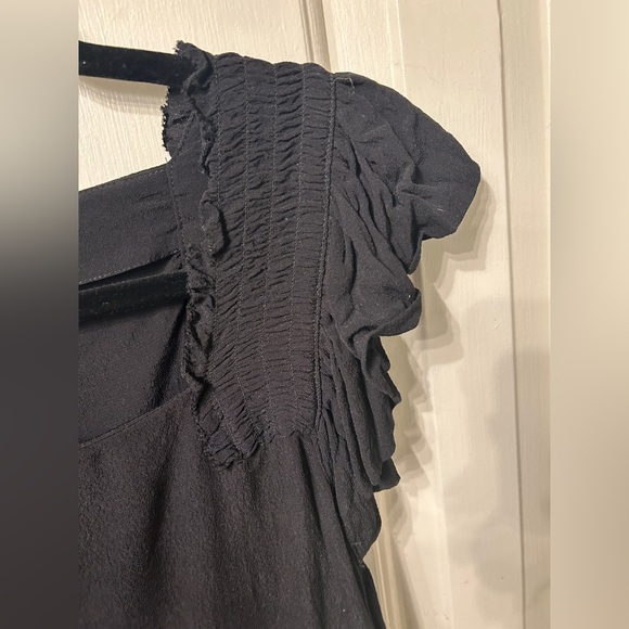 Maeve Anthropologie Black Top with Ruffle Sleeves - Picture 8 of 8